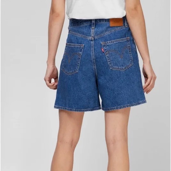 Levi’s Red Tag Pleated Dad Denim Cutoff Shorts Jorts Vintage Baggy High-Waisted - Picture 5 of 6